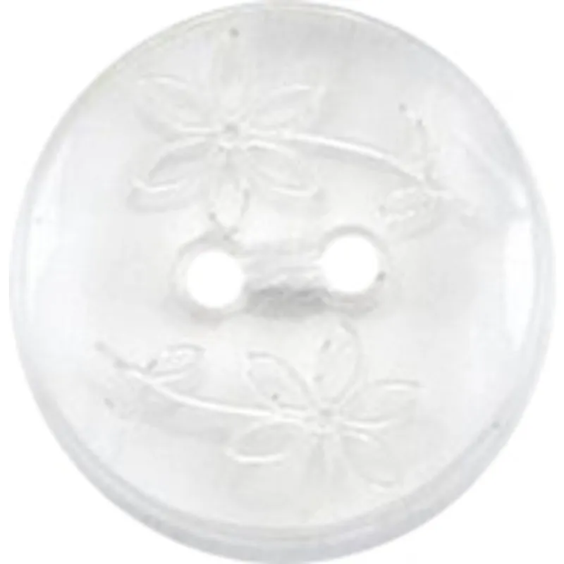 Milward Carded Buttons Round Flower Clear 15mm Pack of 4