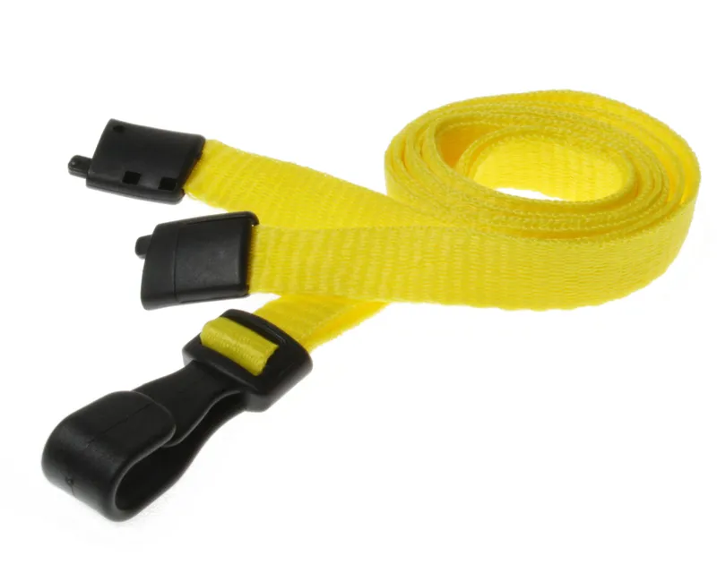 Digital ID 10mm Recycled Plain Yellow Lanyards with Plastic J Clip (Pa