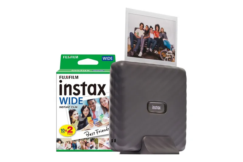 Fujifilm Instax Link Wide Printer - Mocha Grey - Printer + 20 Shot Pac