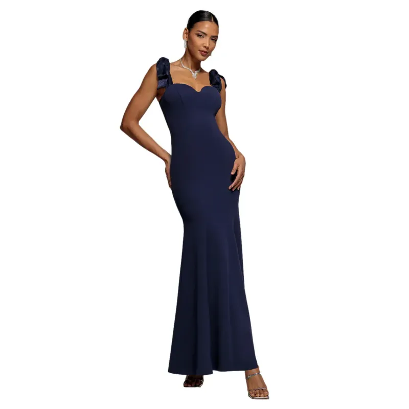 Satin Velvet Dress Women Goddiva Maxi