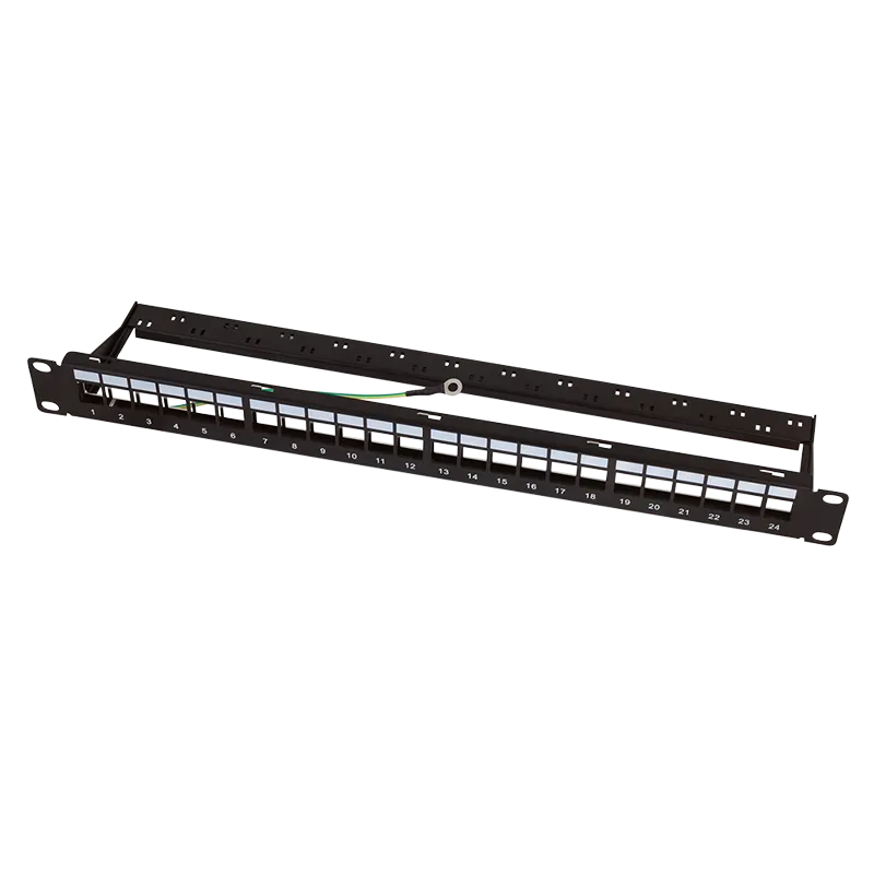 LogiLink Keystone Panel 1U. 24 ports. shielded. economy type. black