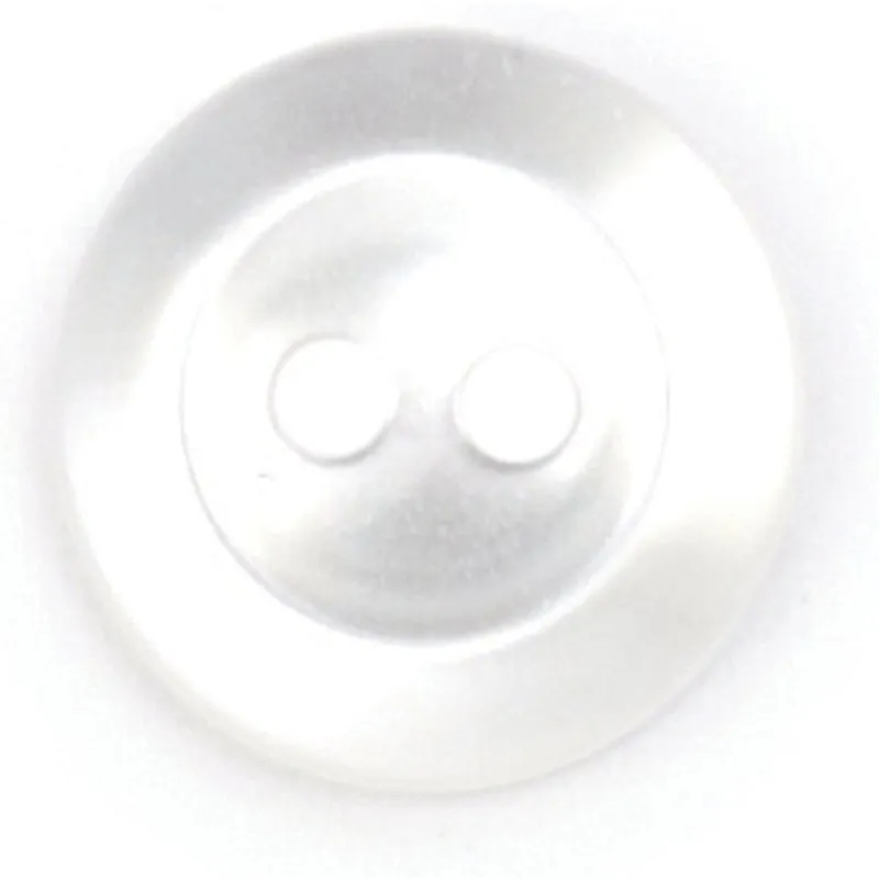 Milward Carded Buttons Rimmed 2 Hole White 13mm Pack of 5