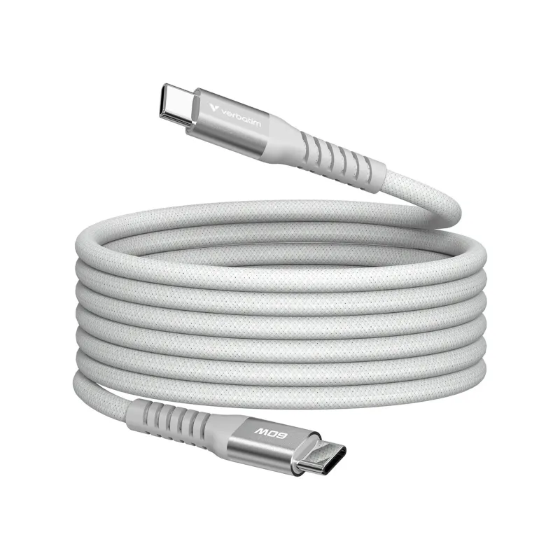 Verbatim Sync & Charge Magnetic Cable - 60W USB-C to USB-C 120 cm Grey