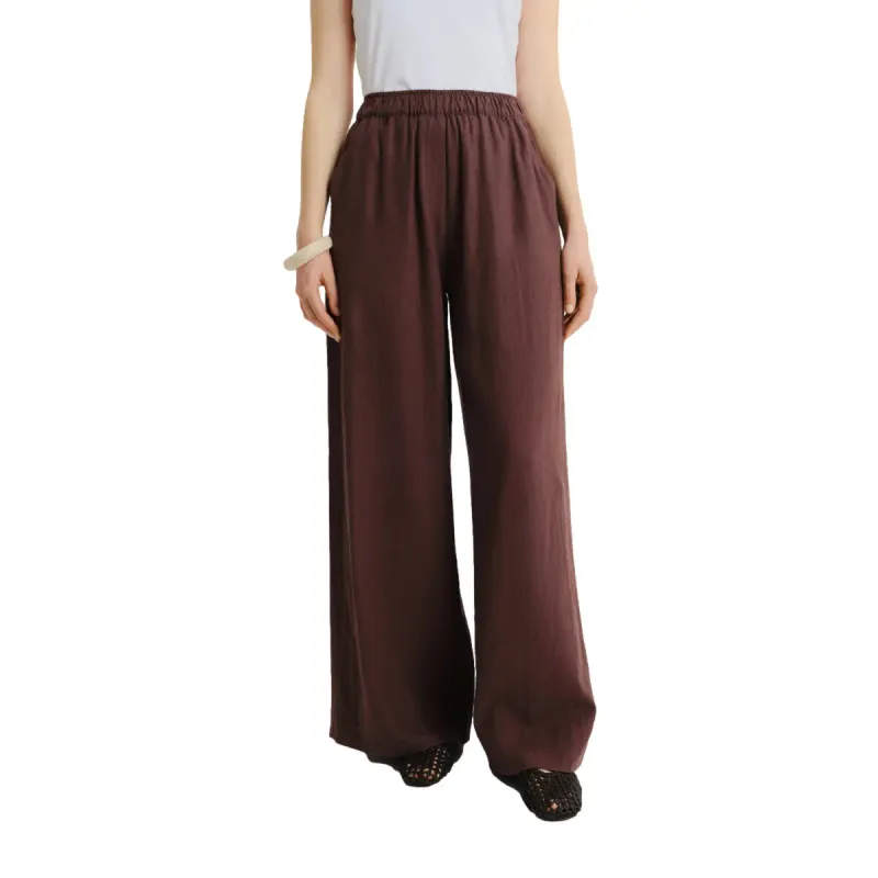 Women's Linen and Viscose Wide Leg Trousers Greenpoint Regular April
