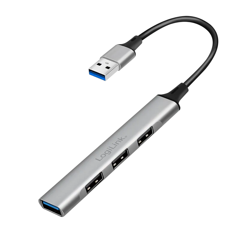 LogiLink USB 3.0 Hub. 4-port. USB-A. ultra-slim. aluminum. grey