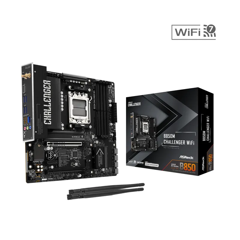 Asrock B850M Challenger WiFi AMD AM5 Socket Motherboard. Micro-ATX. 4x