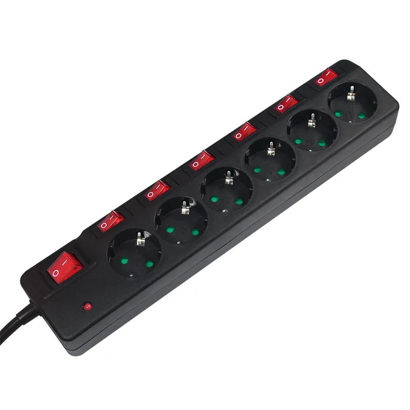 LogiLink LPS233 power extension 1.5 m 6 AC outlet(s) Indoor Black