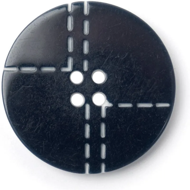 Milward Carded Buttons Round Stitch Pattern 4 Hole Black 25mm Pack of 2